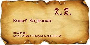 Kempf Rajmunda névjegykártya